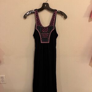 Pink and Black Maxi Dress